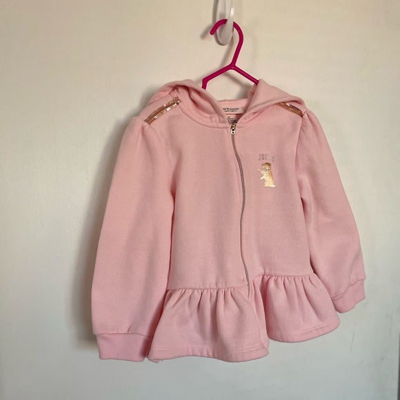 Juicy Couture Toddler Hooded Zip Logo Sweater - Size 3T - Picture 2 of 11
